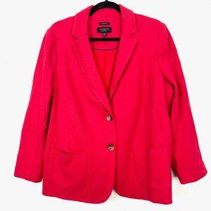 Talbots Plus Petite Red Blazer Aberdeen Twill Two Button Jacket 18WP 1X